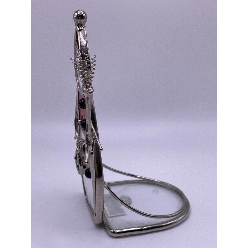 Decorative Stained Glass Snowman With Broom VOTIVE Tea Light CANDLE HOLDER - Picture 3 of 6